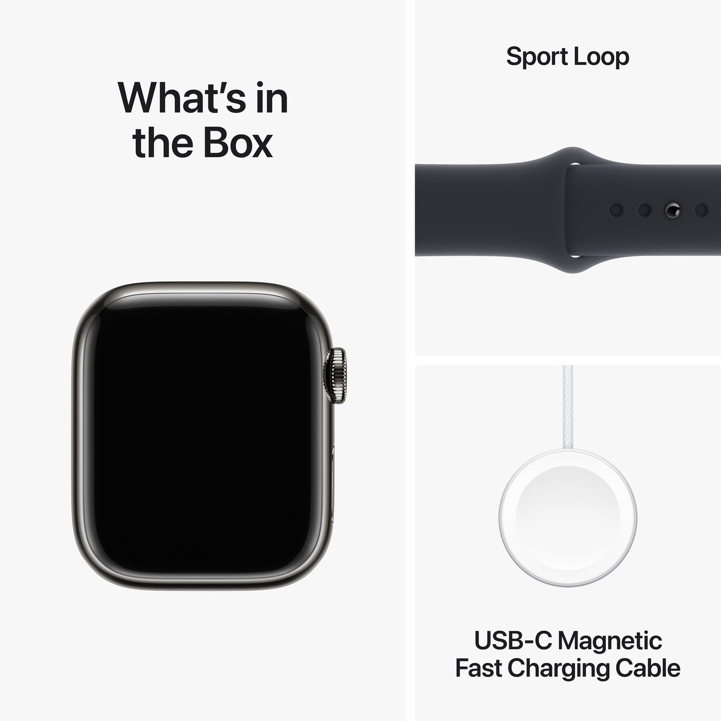 Apple Watch Series 9 GPS + Cellular 41mm Graphite Stainless Steel Case with Midnight Sport Band - S/M
