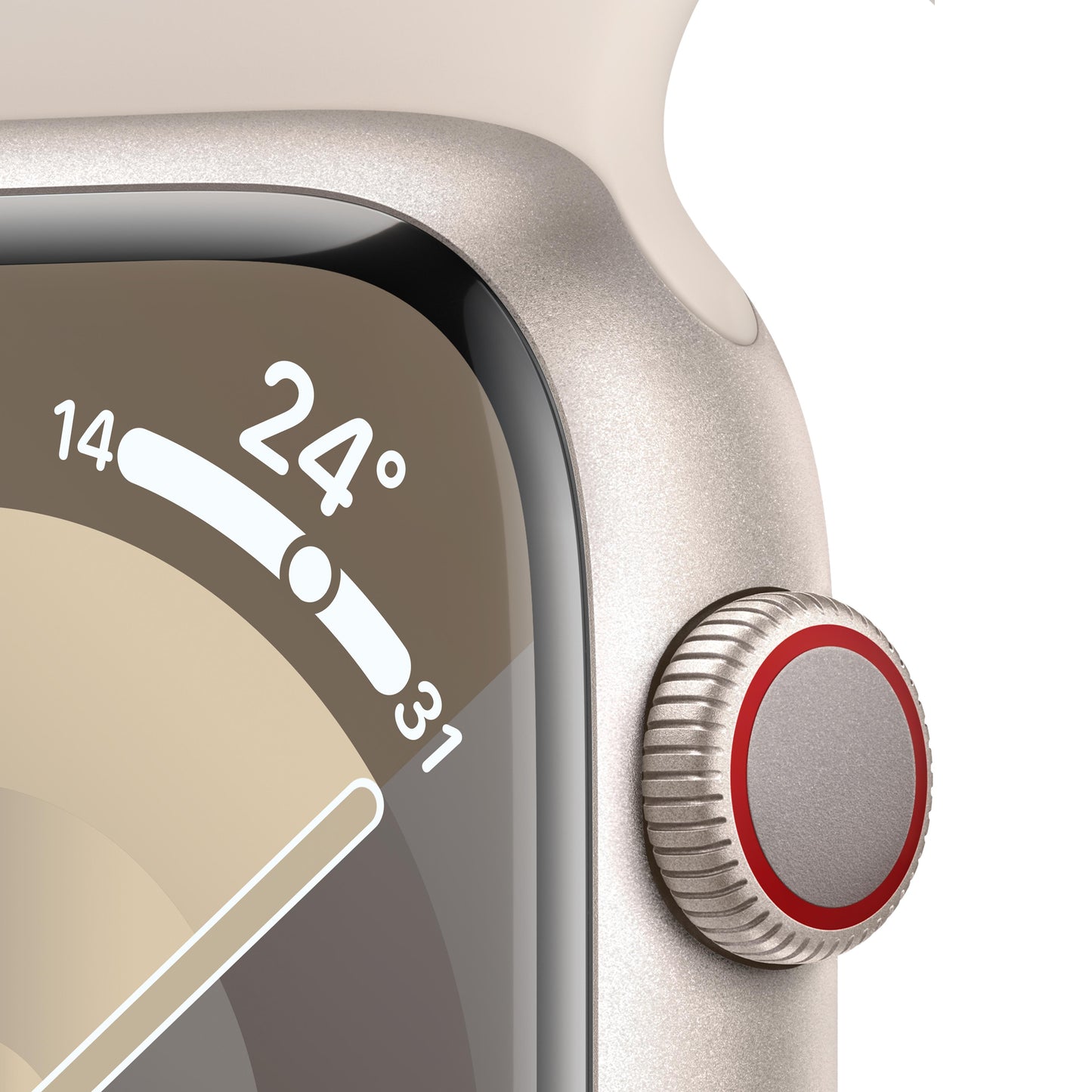 Apple Watch Series 9 GPS + Cellular 45mm Starlight Aluminium Case with Starlight Sport Band - M/L