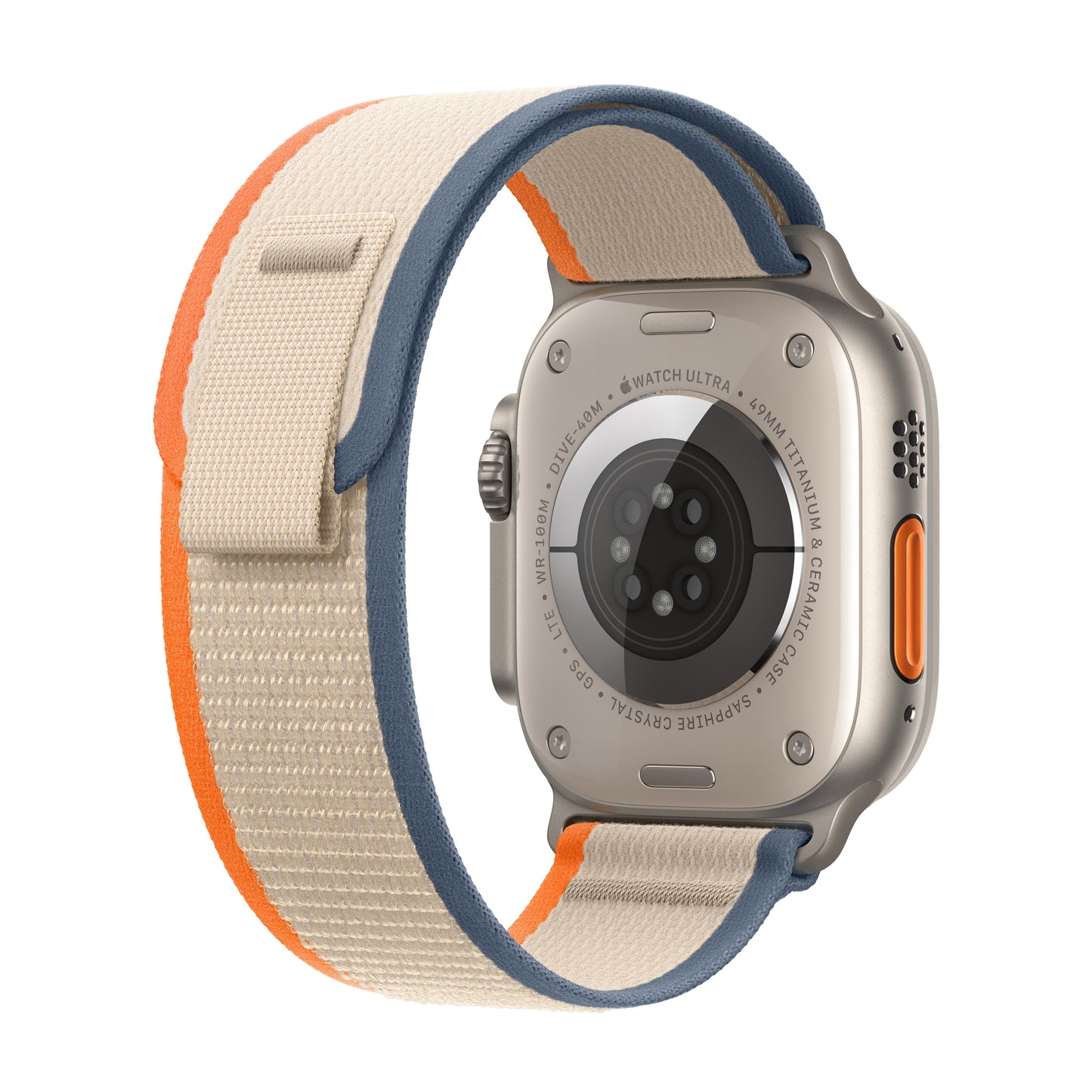 Apple Watch Ultra 2 GPS + Cellular 49mm Titanium Case with Orange/Beige Trail Loop - S/M