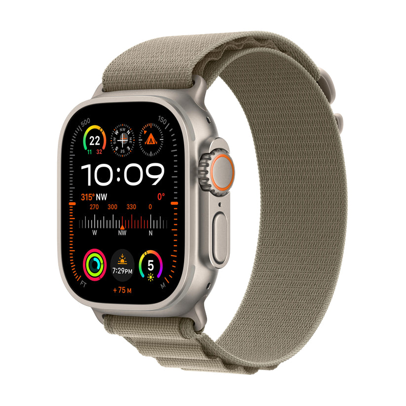 Apple Watch Ultra 2 GPS + Cellular 49mm Titanium Case with Olive Alpine Loop - Medium Get best offers for Apple Watch Ultra 2 GPS + Cellular 49mm Titanium Case with Olive Alpine Loop - Medium