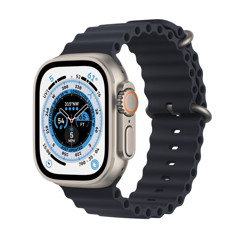 Apple Watch Ultra GPS Cellular, 49mm Titanium Case with Midnight Ocean Band