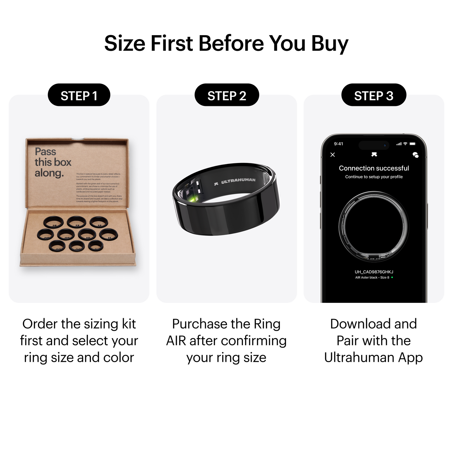 ULTRAHUMAN Ring AIR – Smart Fitness, Sleep & Activity Tracker for Men/Women (Aster Black) 7