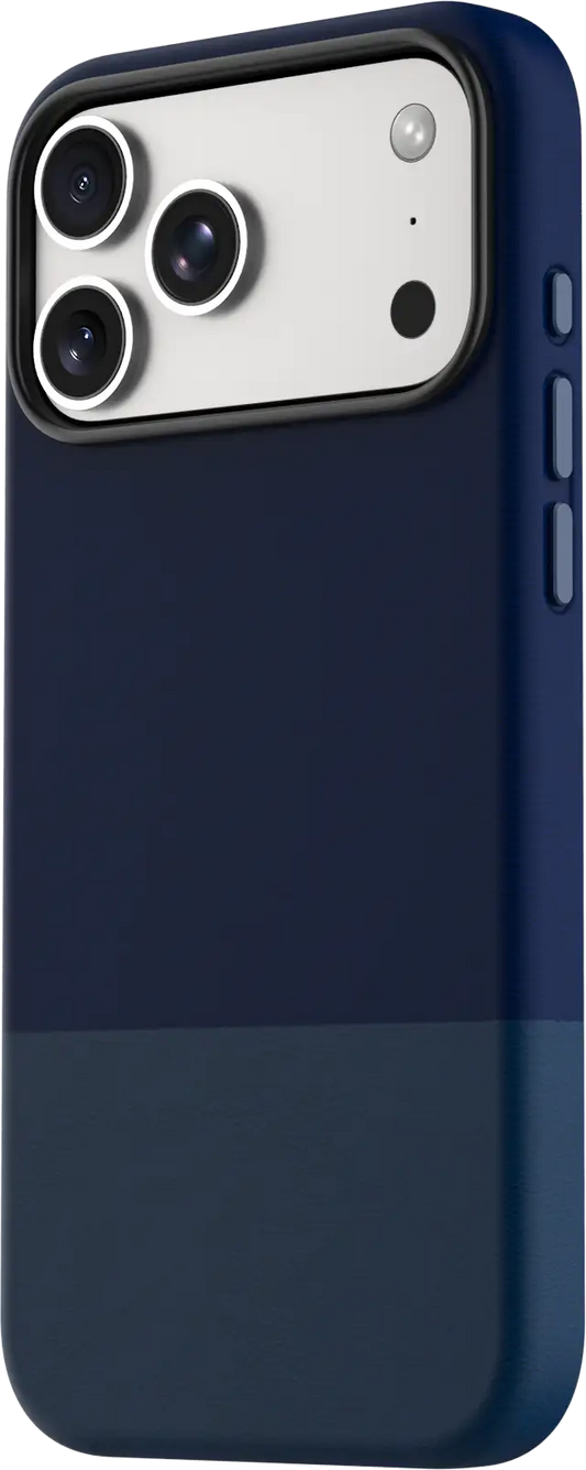 TEKNE DualTone Vegan Leather Case for iPhone 17  Pro Max-Blue