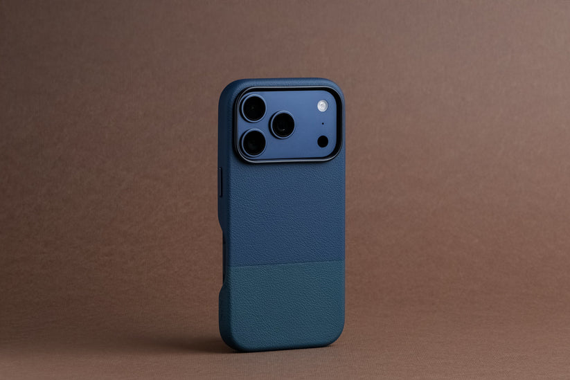 TEKNE DualTone Vegan Leather Case for iPhone 17  Pro- Blue Get best offers for TEKNE DualTone Vegan Leather Case for iPhone 17  Pro- Blue
