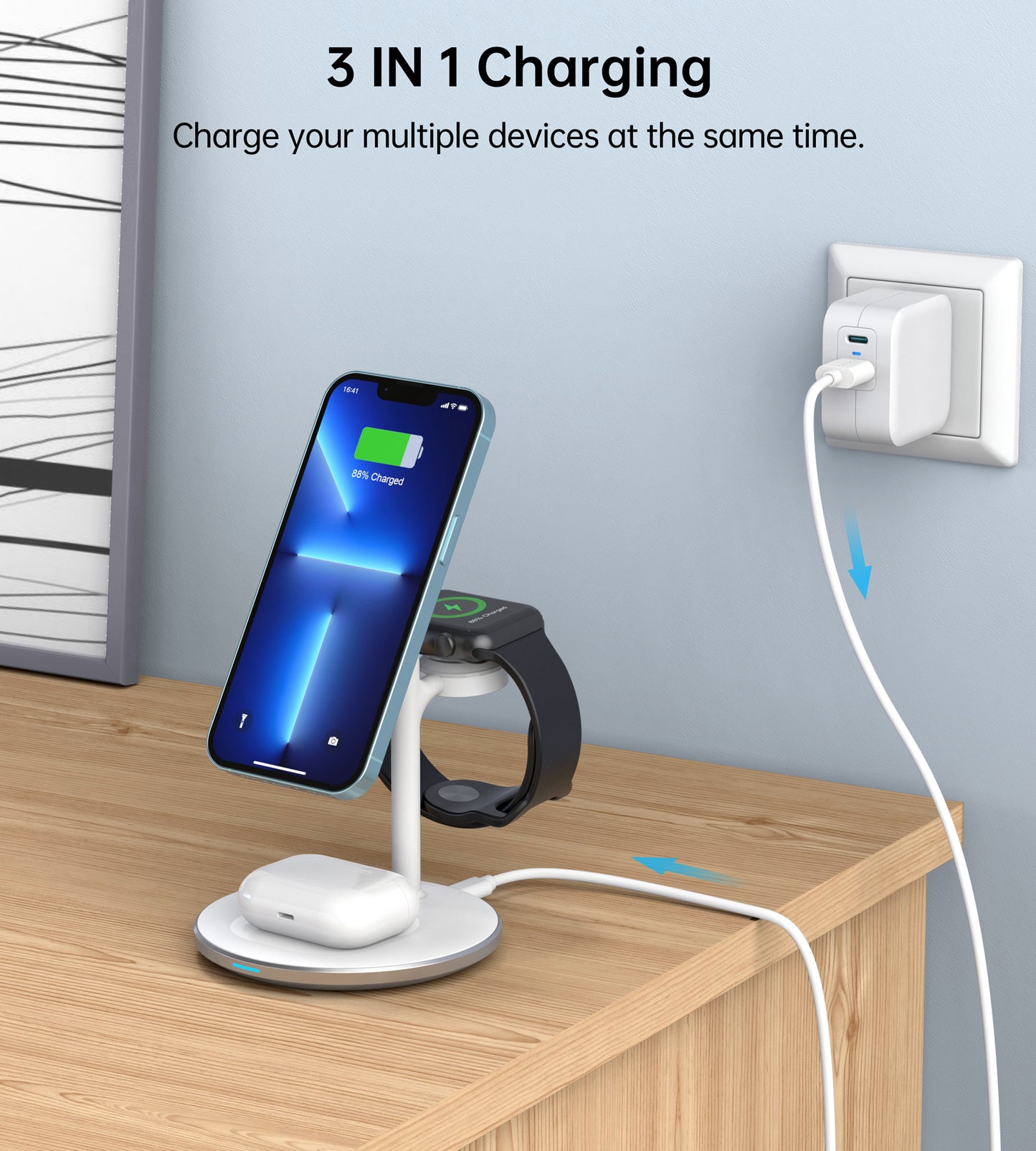 PULSE 3 IN 1 Magsafe charger - White