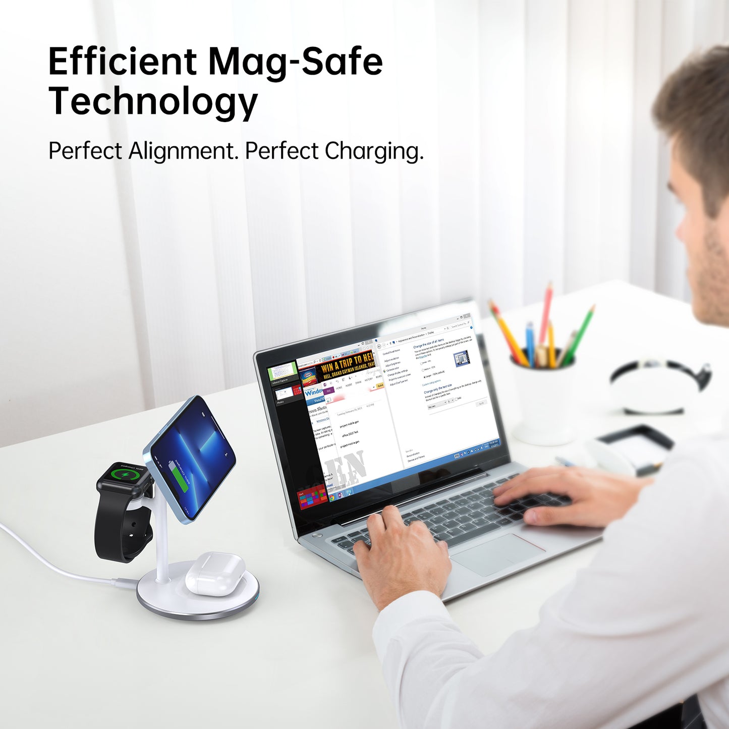 PULSE 3 IN 1 Magsafe charger - White