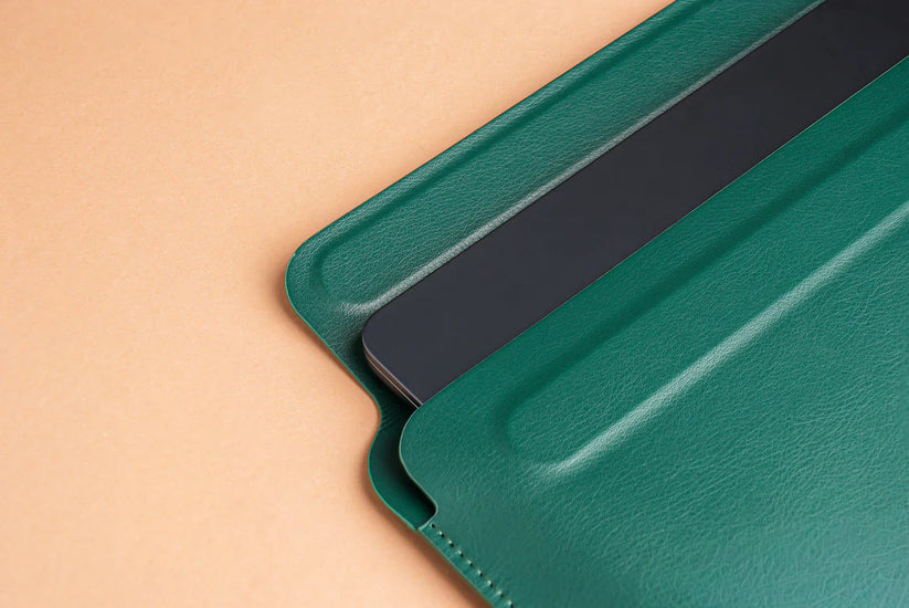 TEKNE Vegan Leather Cover for Macbook-13" and iPad-Green Get best offers for TEKNE Vegan Leather Cover for Macbook-13" and iPad-Green