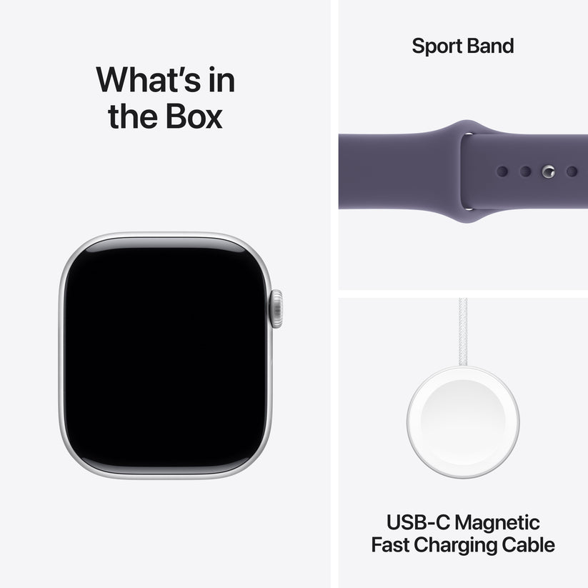 Apple Watch Series 11 GPS 46mm Silver Aluminium Case with Purple Fog Sport Band - M/L Get best offers for Apple Watch Series 11 GPS 46mm Silver Aluminium Case with Purple Fog Sport Band - M/L