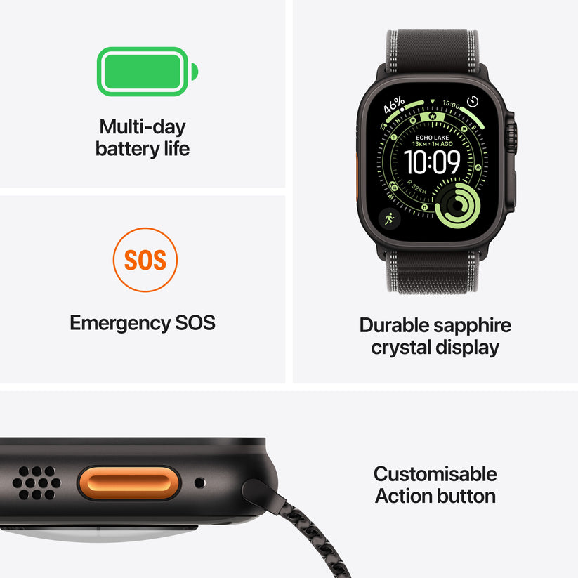 Apple Watch Ultra 3 GPS + Cellular 49mm Black Titanium Case with Black Ocean Band Get best offers for Apple Watch Ultra 3 GPS + Cellular 49mm Black Titanium Case with Black Ocean Band