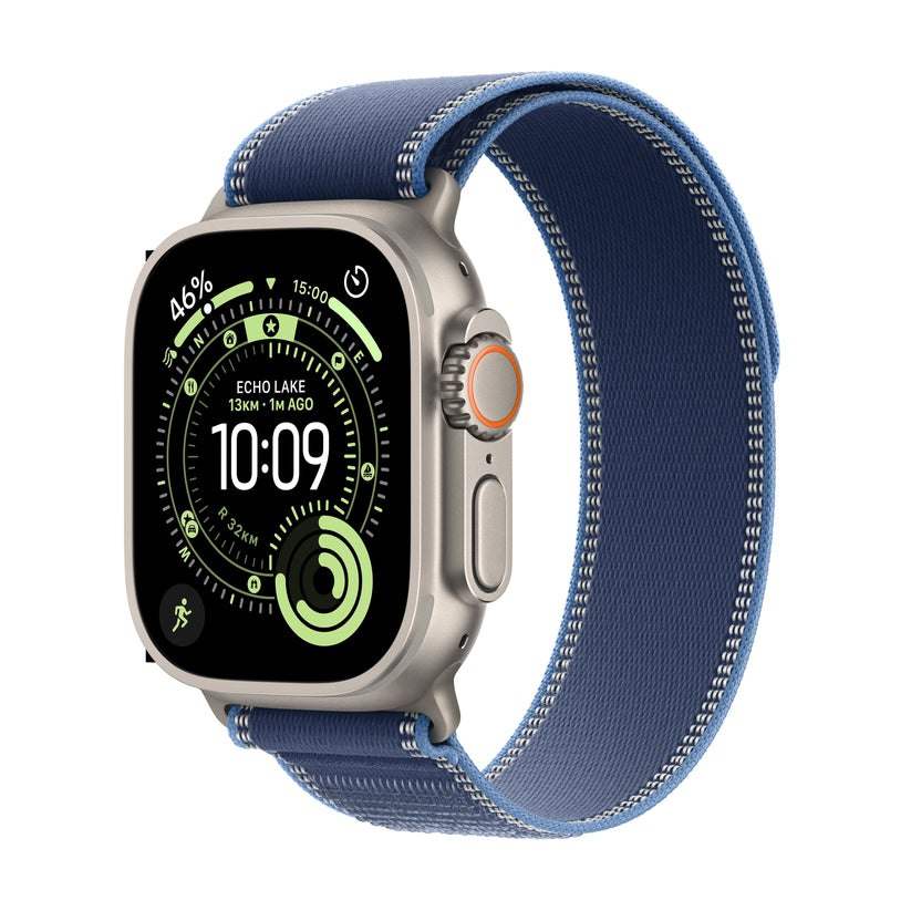 Apple Watch Ultra 3 GPS + Cellular 49mm Natural Titanium Case with Blue/Bright Blue Trail Loop - S/M Get best offers for Apple Watch Ultra 3 GPS + Cellular 49mm Natural Titanium Case with Blue/Bright Blue Trail Loop - S/M