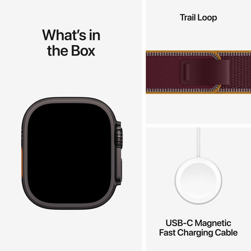 Apple Watch Ultra 4 GPS + Cellular 49mm Black Titanium Case with Burgundy Trail Loop - S/M Get best offers for Apple Watch Ultra 4 GPS + Cellular 49mm Black Titanium Case with Burgundy Trail Loop - S/M
