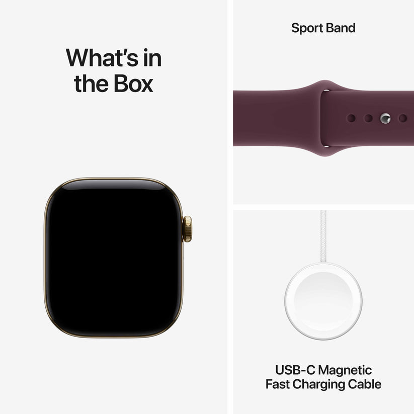 Apple Watch Series 12 GPS + Cellular 42mm Radiant Gold Titanium Case with Burgundy Sport Band - M/L Get best offers for Apple Watch Series 12 GPS + Cellular 42mm Radiant Gold Titanium Case with Burgundy Sport Band - M/L