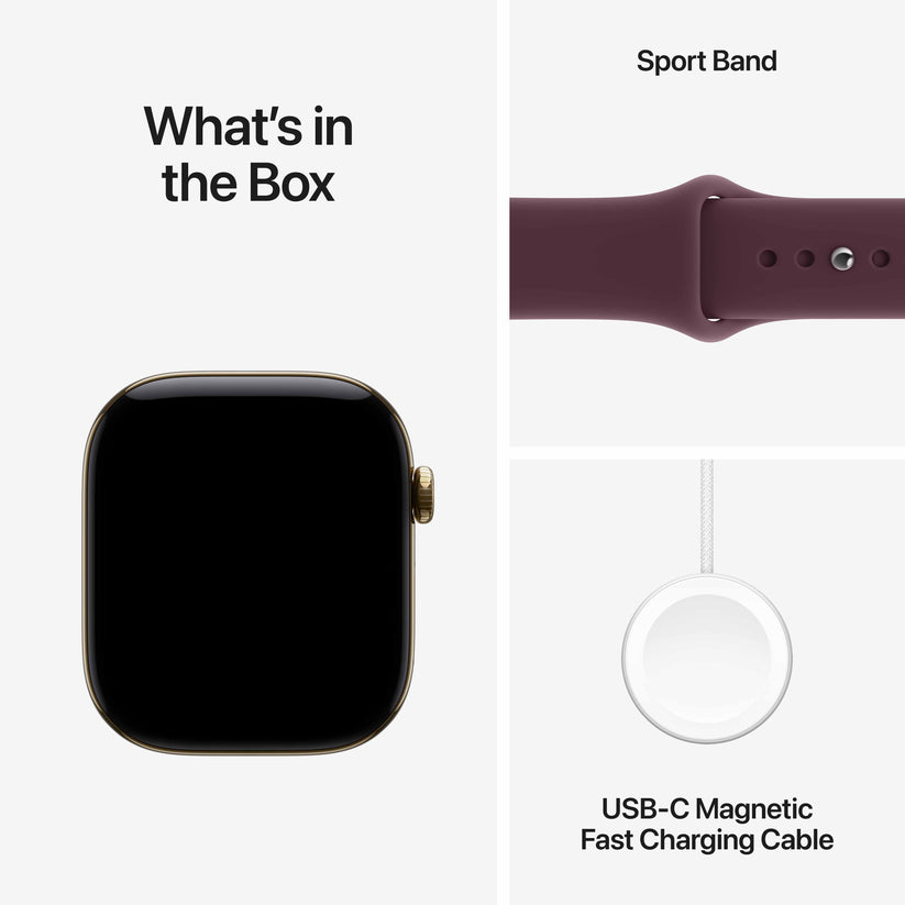 Apple Watch Series 12 GPS + Cellular 46mm Radiant Gold Titanium Case with Burgundy Sport Band - M/L Get best offers for Apple Watch Series 12 GPS + Cellular 46mm Radiant Gold Titanium Case with Burgundy Sport Band - M/L