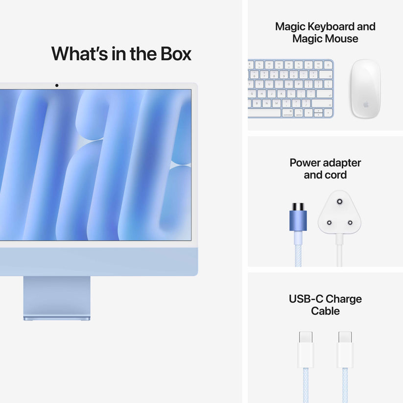 24-inch iMac with Retina 4.5K display: Apple M6 chip with 10-core CPU and 10-core GPU, Standard Glass, 16GB ,256GB SSD - Blue Get best offers for 24-inch iMac with Retina 4.5K display: Apple M6 chip with 10-core CPU and 10-core GPU, Standard Glass, 16GB ,256GB SSD - Blue