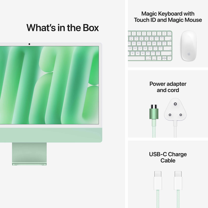 24-inch iMac with Retina 4.5K display: Apple M6 chip with 12-core CPU and 12-core GPU, Standard Glass, 24GB ,512GB SSD - Green Get best offers for 24-inch iMac with Retina 4.5K display: Apple M6 chip with 12-core CPU and 12-core GPU, Standard Glass, 24GB ,512GB SSD - Green
