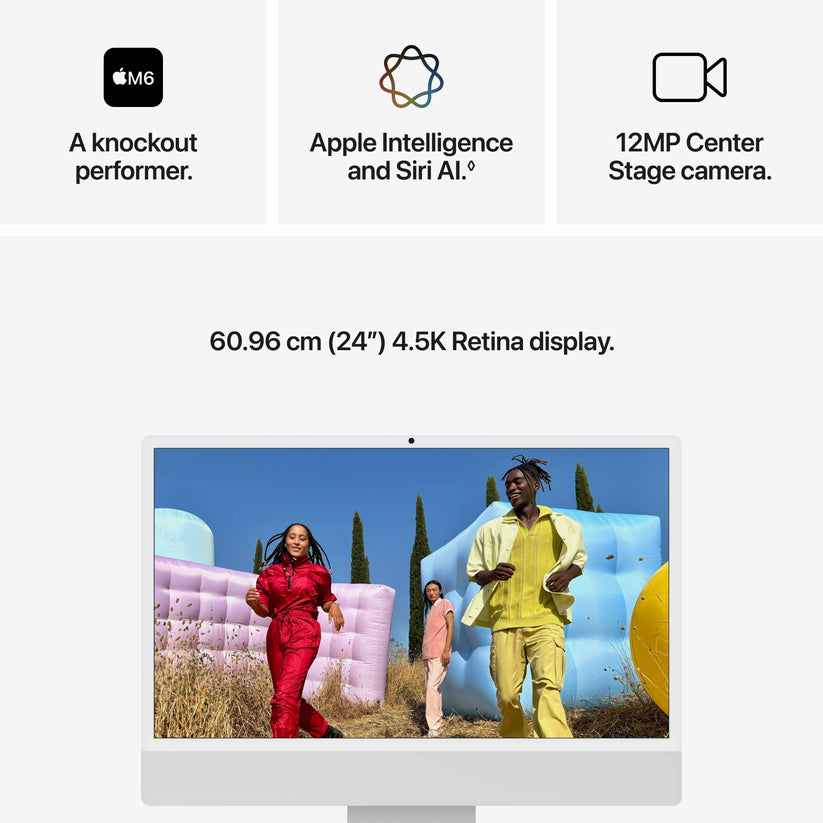 24-inch iMac with Retina 4.5K display: Apple M6 chip with 12-core CPU and 12-core GPU, Standard Glass, 16GB ,512GB SSD - Silver Get best offers for 24-inch iMac with Retina 4.5K display: Apple M6 chip with 12-core CPU and 12-core GPU, Standard Glass, 16GB ,512GB SSD - Silver