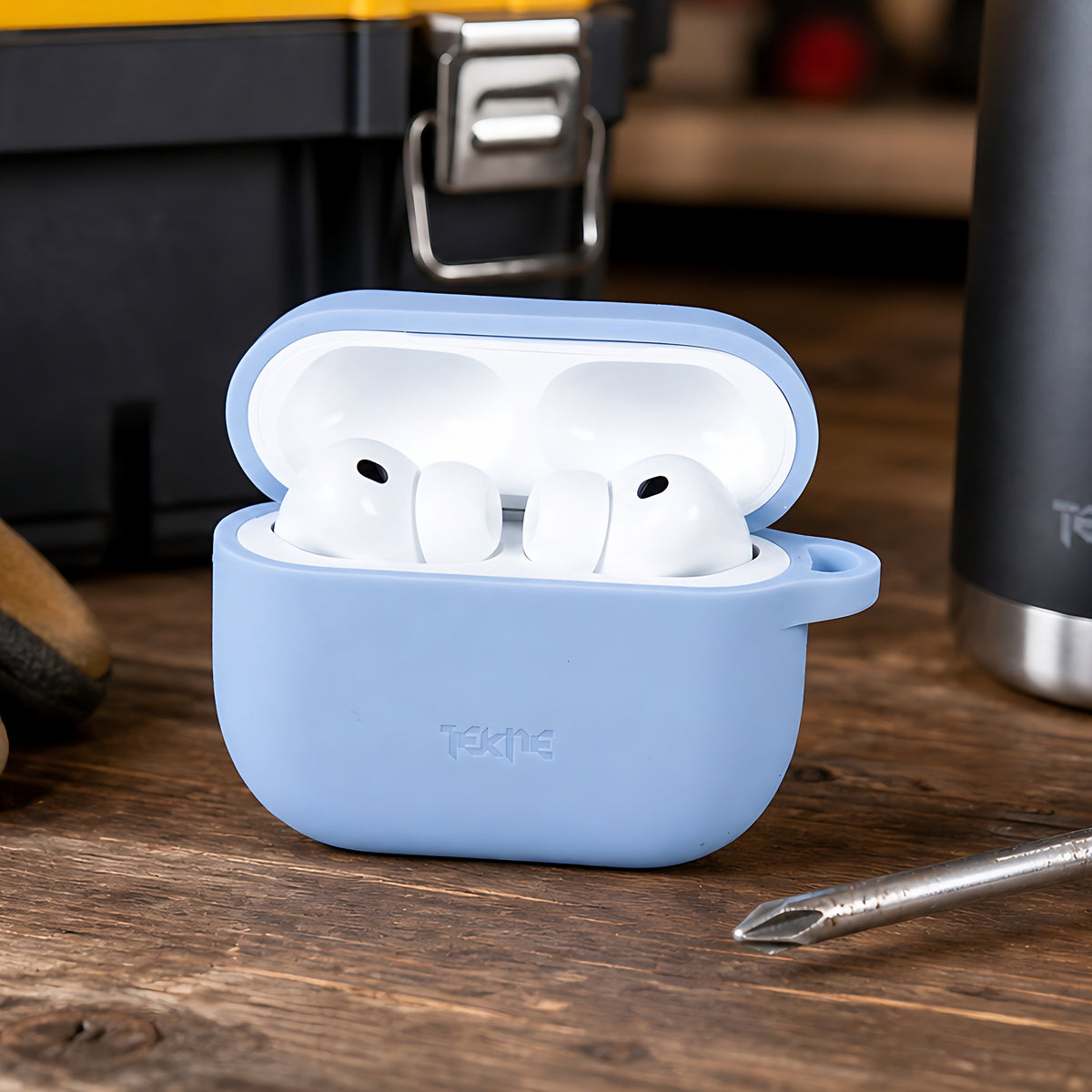 TEKNE Silicone Case for Airpods Pro3 -Pale Blue