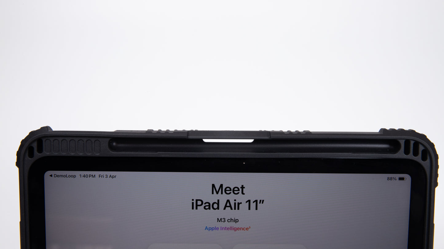 TEKNE Shockproof vegan leather case with stand function for New  iPad 11" -Black
