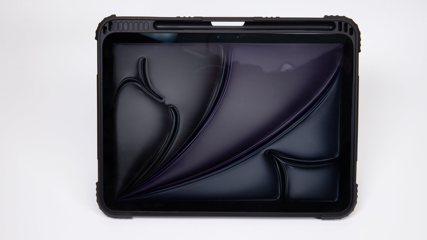 TEKNE Shockproof vegan leather case with stand function for New  iPad 11" -Black