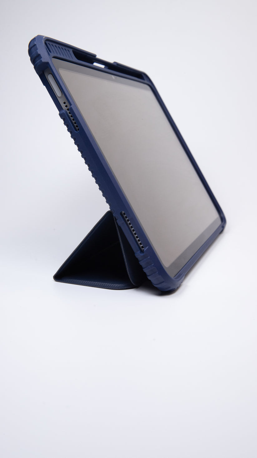 TEKNE Shockproof vegan leather case with stand function for New  iPad 11" -Blue Get best offers for TEKNE Shockproof vegan leather case with stand function for New  iPad 11" -Blue