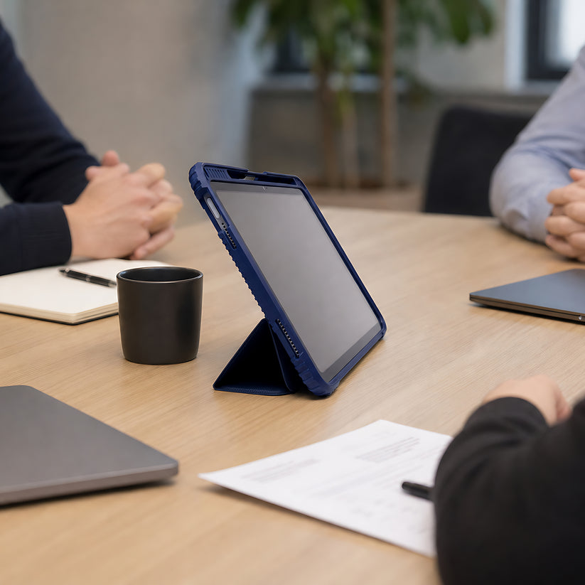 TEKNE Shockproof vegan leather case with stand function for New  iPad 11" -Blue Get best offers for TEKNE Shockproof vegan leather case with stand function for New  iPad 11" -Blue