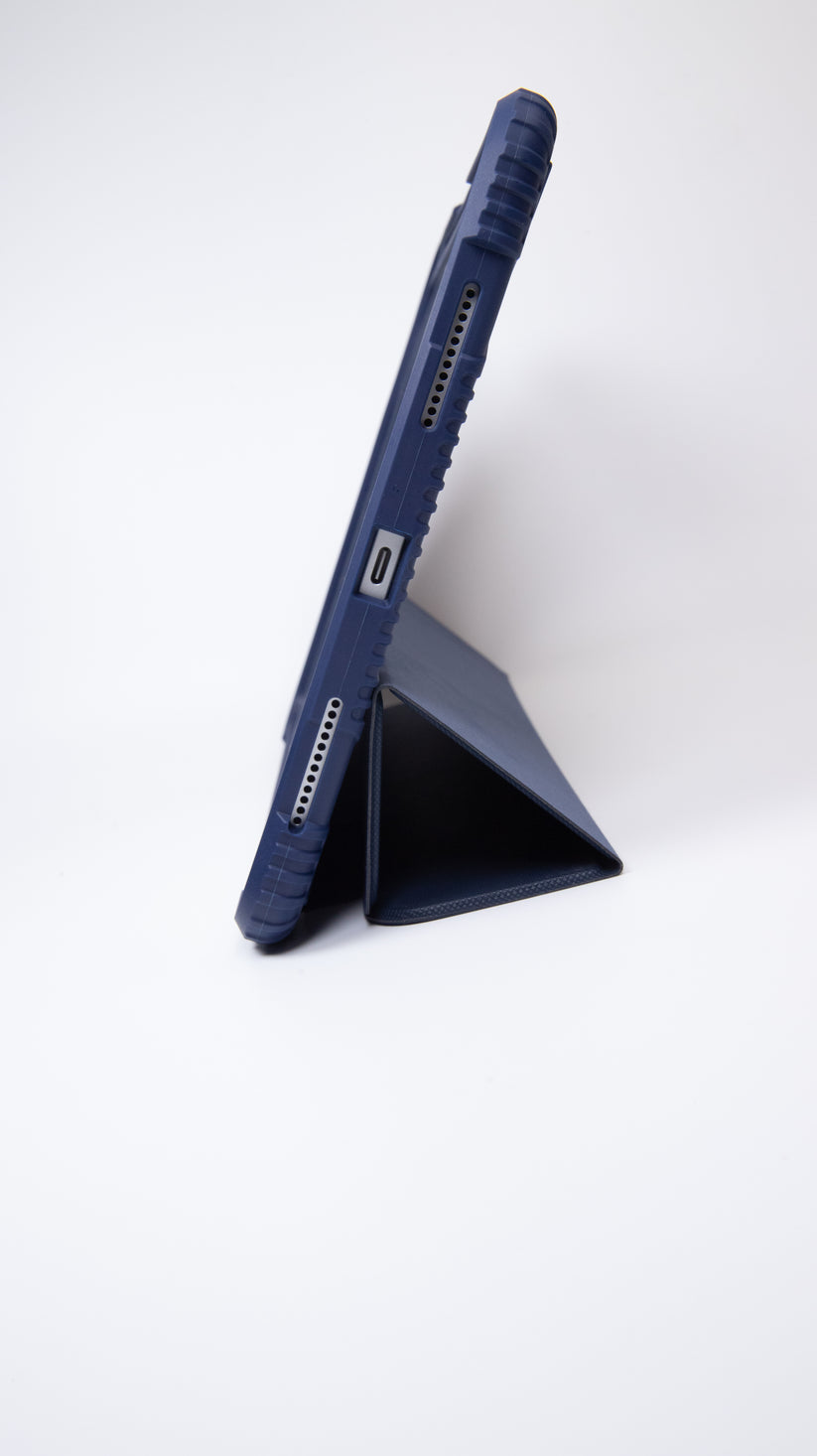 TEKNE Shockproof vegan leather case with stand function for New  iPad 11" -Blue Get best offers for TEKNE Shockproof vegan leather case with stand function for New  iPad 11" -Blue