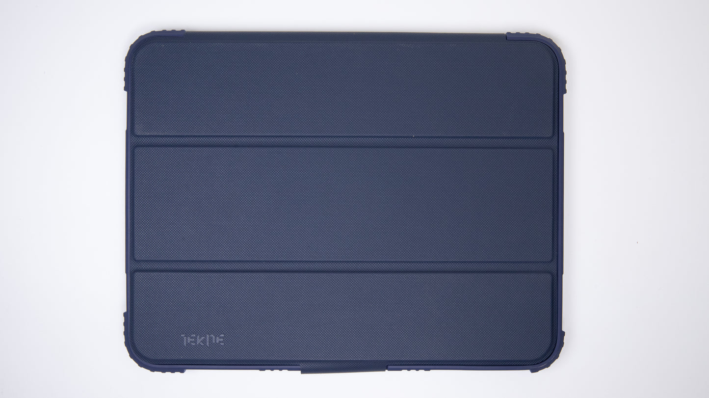 TEKNE Shockproof vegan leather case with stand function for New  iPad 11" -Blue