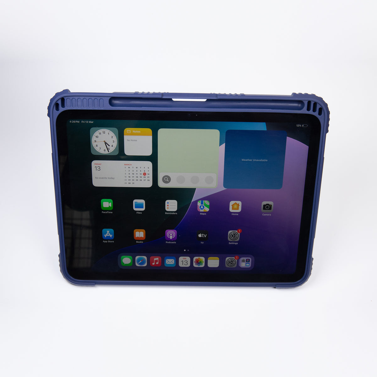 TEKNE Shockproof vegan leather case with stand function for New  iPad 11" -Blue