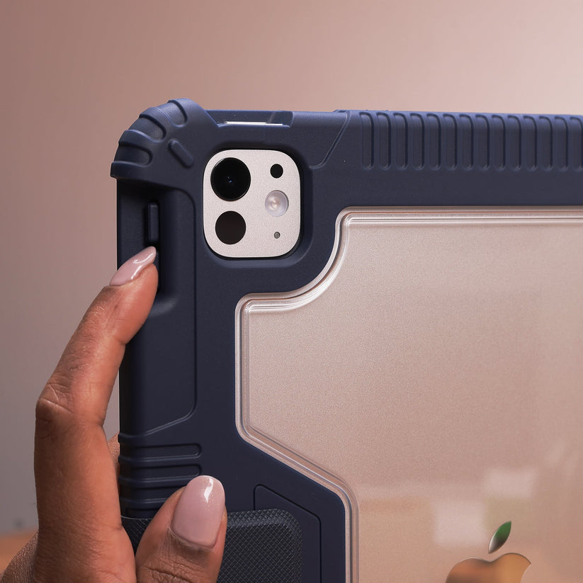 TEKNE Shockproof Vegan Leather Case for iPad Pro 11 M4 | Stand Function | Drop Protection - Blue Get best offers for TEKNE Shockproof Vegan Leather Case for iPad Pro 11 M4 | Stand Function | Drop Protection - Blue