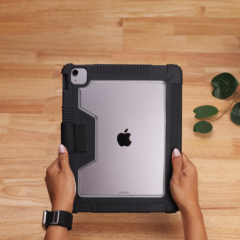 TEKNE Shockproof Vegan Leather Case for iPad Air 13 M2 | Stand Function | Drop Protection - Black Get best offers for TEKNE Shockproof Vegan Leather Case for iPad Air 13 M2 | Stand Function | Drop Protection - Black