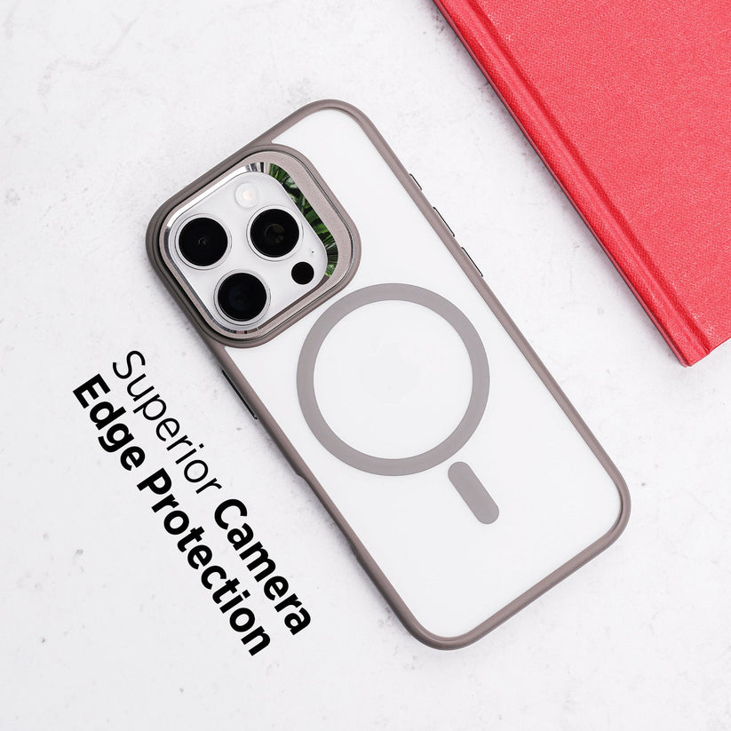 TEKNE CLEAR Case with Camera Stand for iPhone 16 Pro | Slim, Transparent & Scratch-Resistant - Grey Get best offers for TEKNE CLEAR Case with Camera Stand for iPhone 16 Pro | Slim, Transparent & Scratch-Resistant - Grey