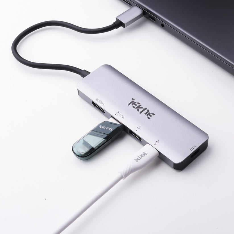 TEKNE Essential USB-C Hub | 8-in-1 Multiport Adapter | 100W Fast Charging & 4K HDMI - Silver Get best offers for TEKNE Essential USB-C Hub | 8-in-1 Multiport Adapter | 100W Fast Charging & 4K HDMI - Silver