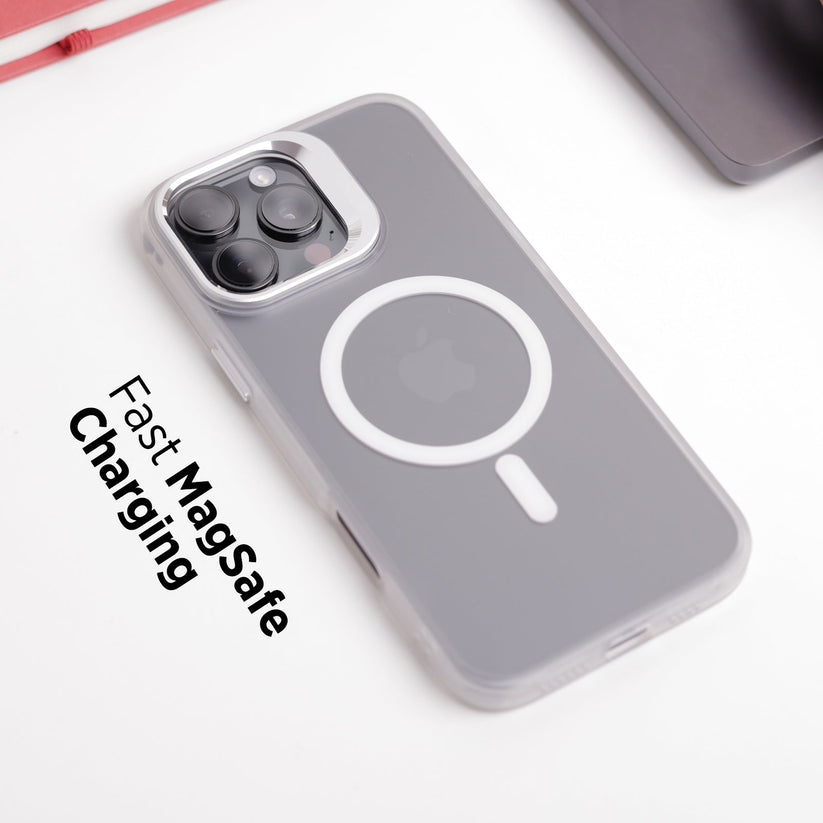 TEKNE CLEAR Case with Camera Stand for iPhone 16 Pro Max | Slim, Transparent & Scratch-Resistant - White Get best offers for TEKNE CLEAR Case with Camera Stand for iPhone 16 Pro Max | Slim, Transparent & Scratch-Resistant - White
