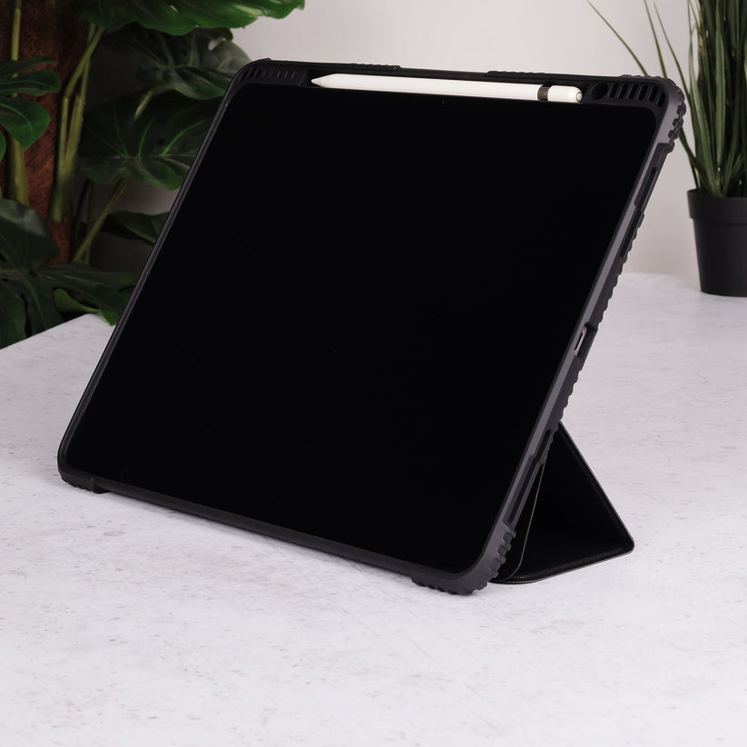 TEKNE Shockproof Vegan Leather Case for iPad Air 13 M2 | Stand Function | Drop Protection - Black Get best offers for TEKNE Shockproof Vegan Leather Case for iPad Air 13 M2 | Stand Function | Drop Protection - Black