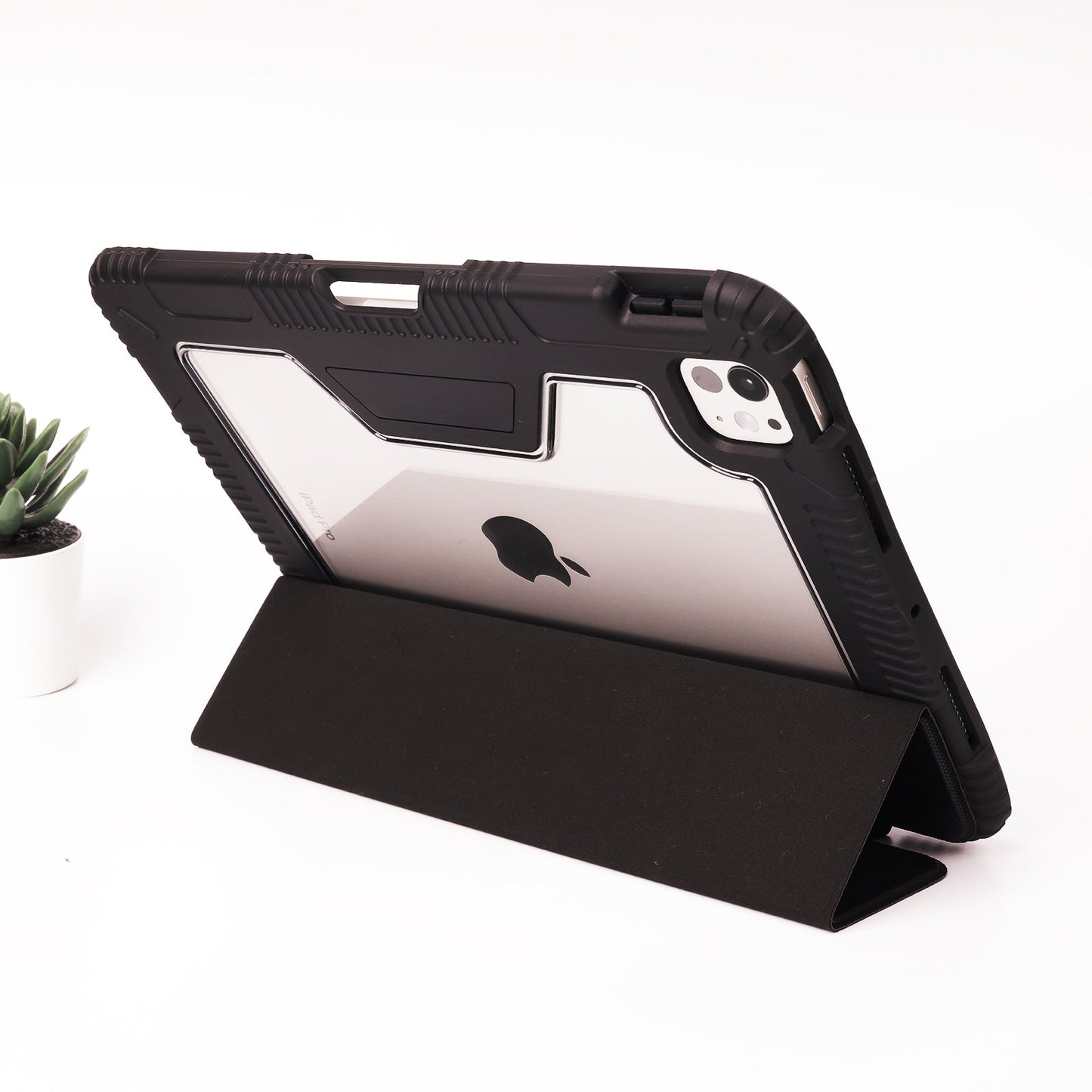 TEKNE Shockproof Vegan Leather Case for iPad Pro 13 M4 | Stand Function | Drop Protection - Black