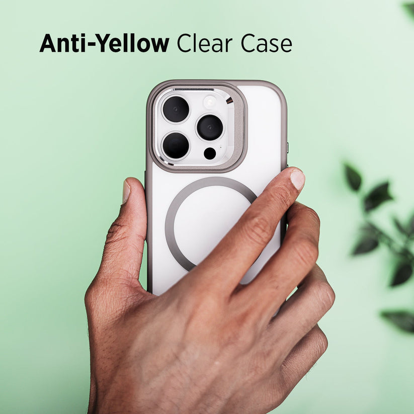 TEKNE CLEAR Case with Camera Stand for iPhone 16 Pro | Slim, Transparent & Scratch-Resistant - Grey Get best offers for TEKNE CLEAR Case with Camera Stand for iPhone 16 Pro | Slim, Transparent & Scratch-Resistant - Grey