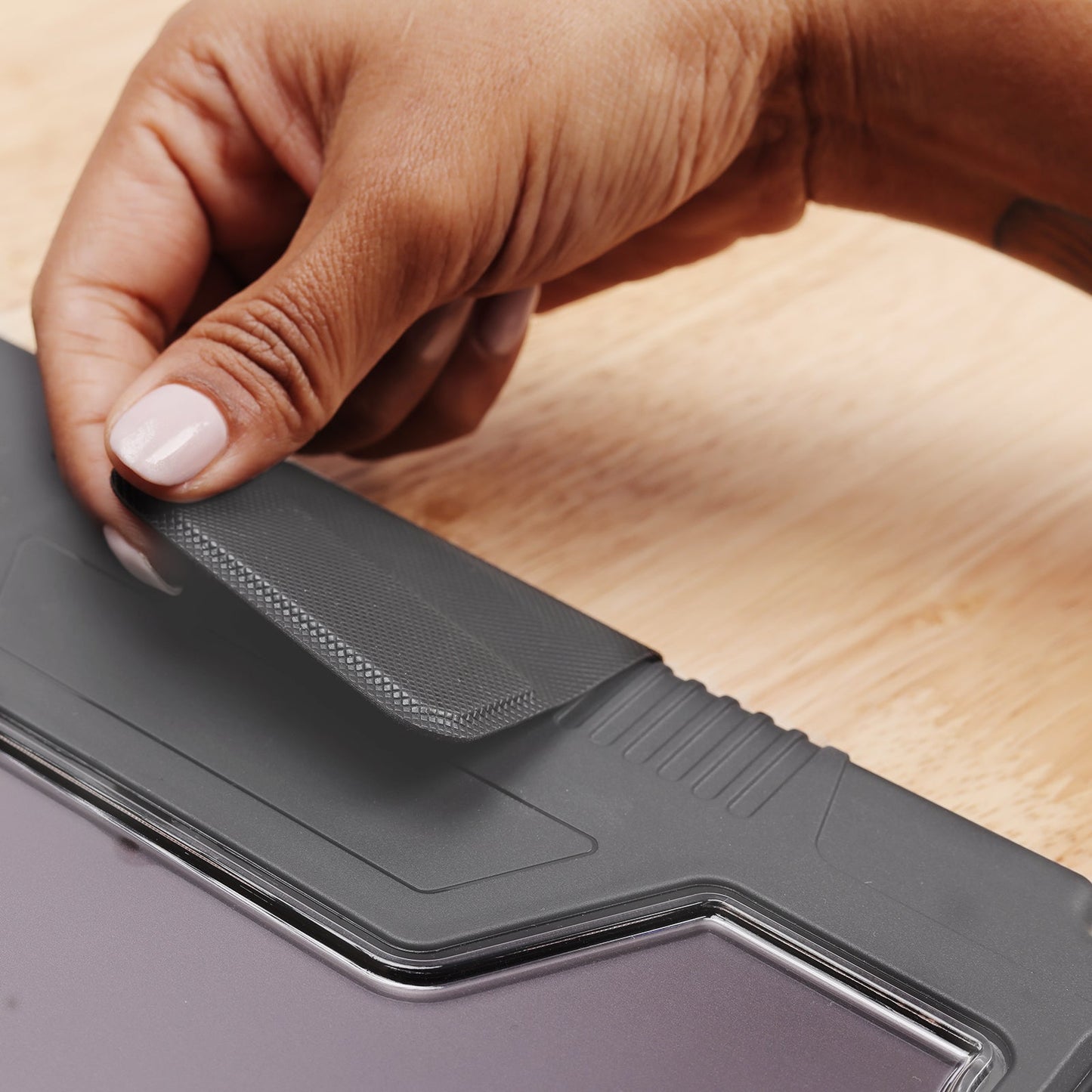 TEKNE Shockproof Vegan Leather Case for iPad Air 13 M2 | Stand Function | Drop Protection - Grey