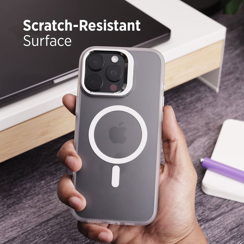 TEKNE CLEAR Case with Camera Stand for iPhone 16 Pro Max | Slim, Transparent & Scratch-Resistant - White Get best offers for TEKNE CLEAR Case with Camera Stand for iPhone 16 Pro Max | Slim, Transparent & Scratch-Resistant - White