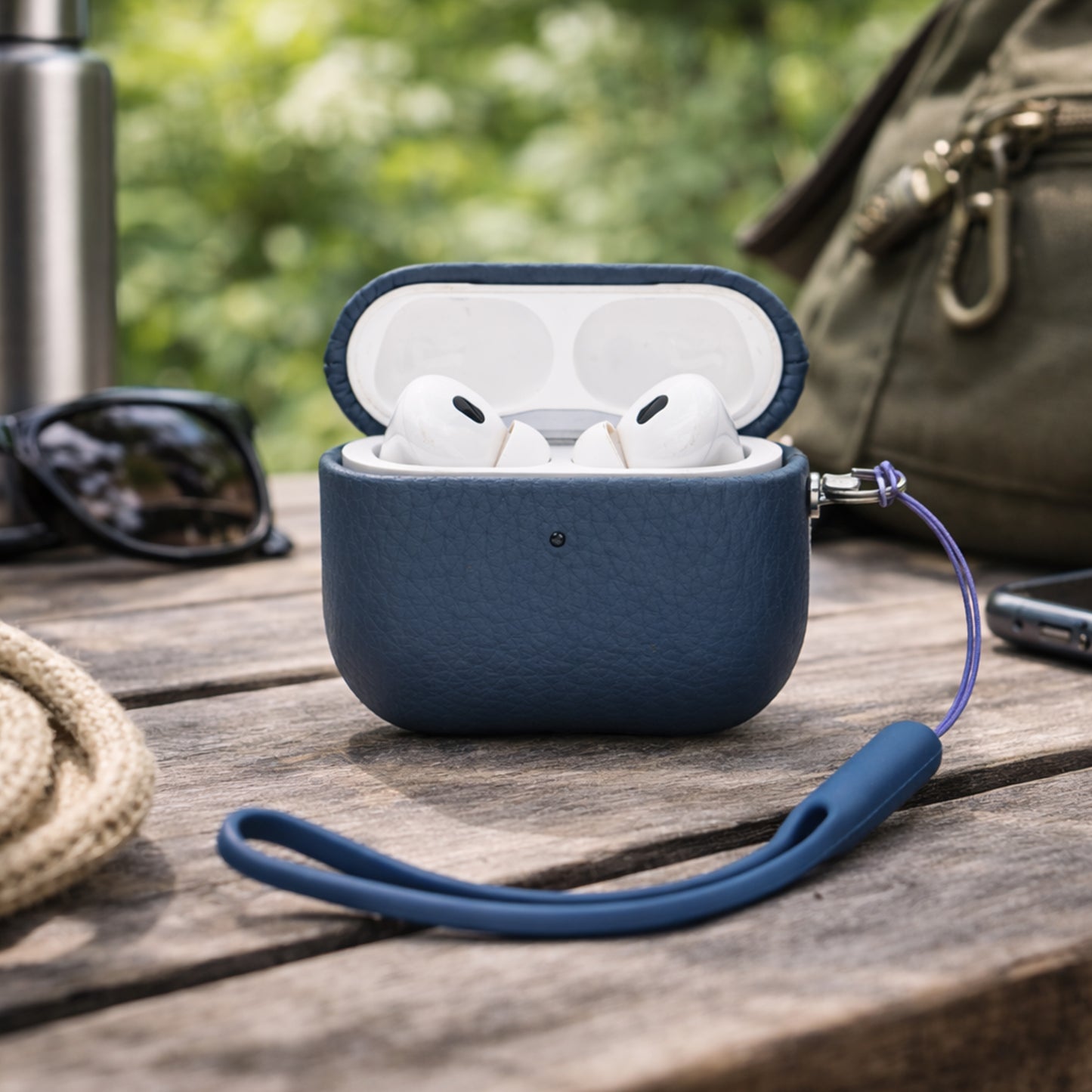 Tekne Original Leather case-Blue-Airpod Pro 2nd Gen