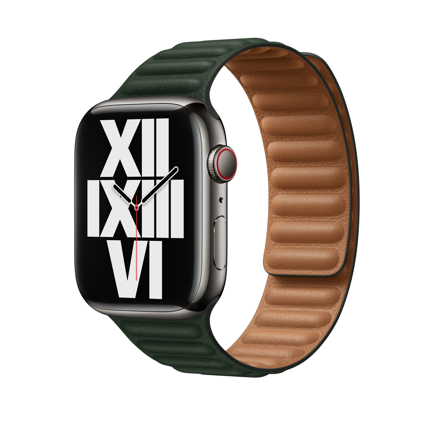 45mm Sequoia Green Leather Link - S/M