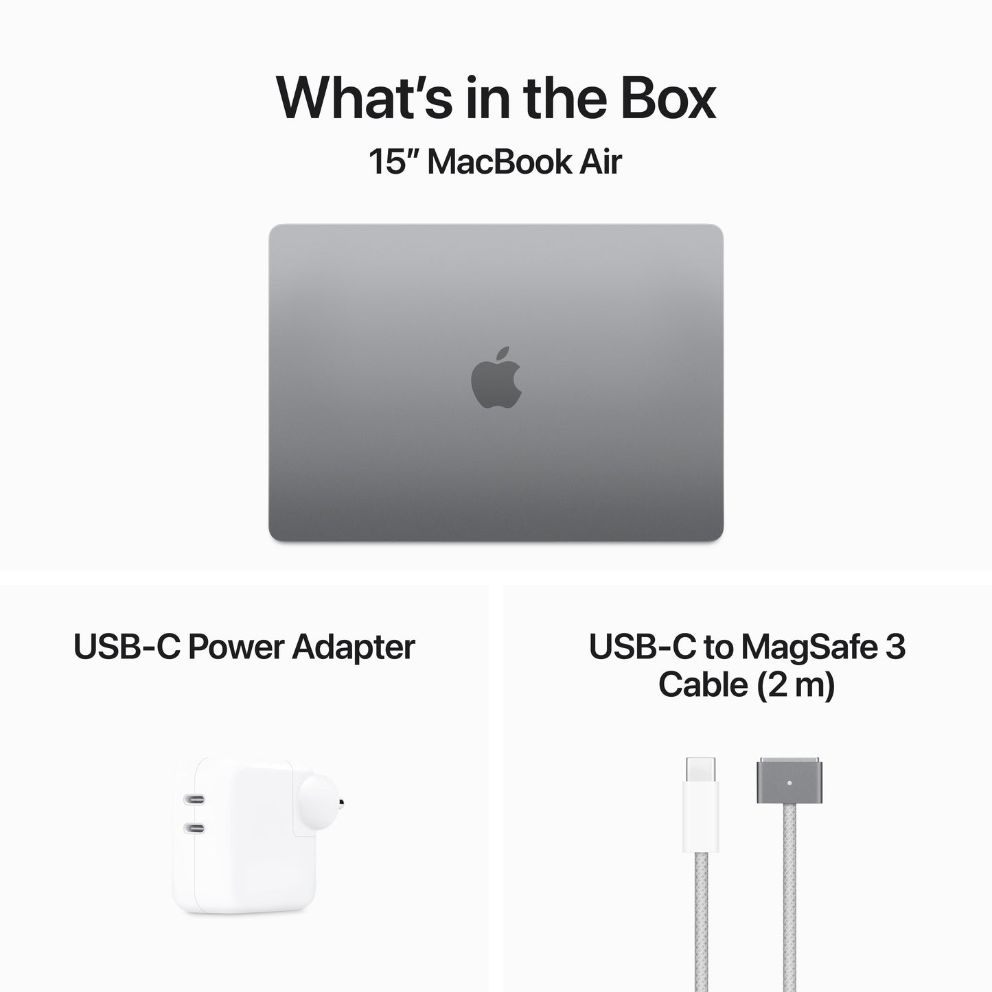 15-inch MacBook Air: Apple M3 chip with 8‑core CPU and 10‑core GPU, 256GB SSD - Space Grey