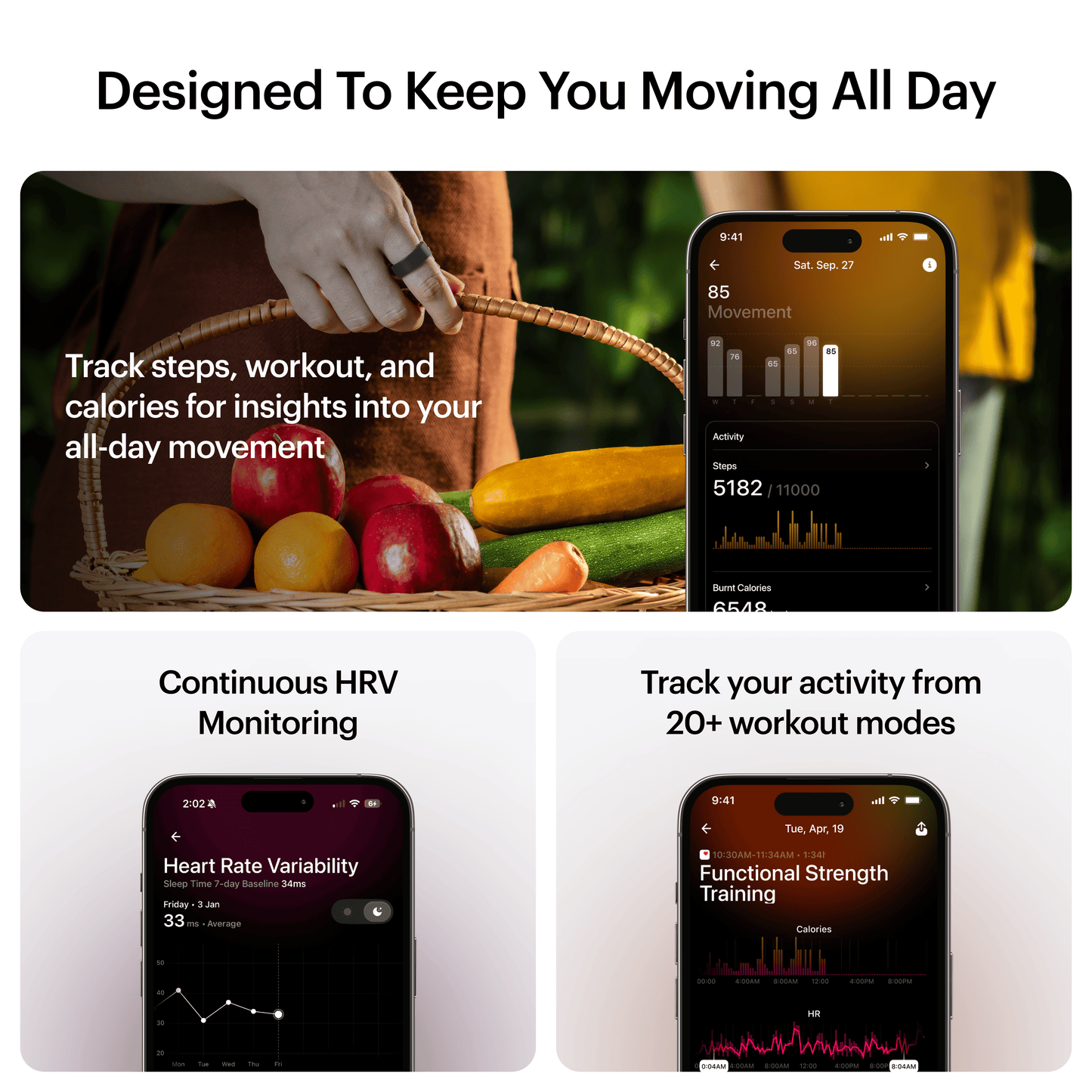 ULTRAHUMAN Ring AIR – Smart Fitness, Sleep & Activity Tracker for Men/Women (Matte Grey) 12