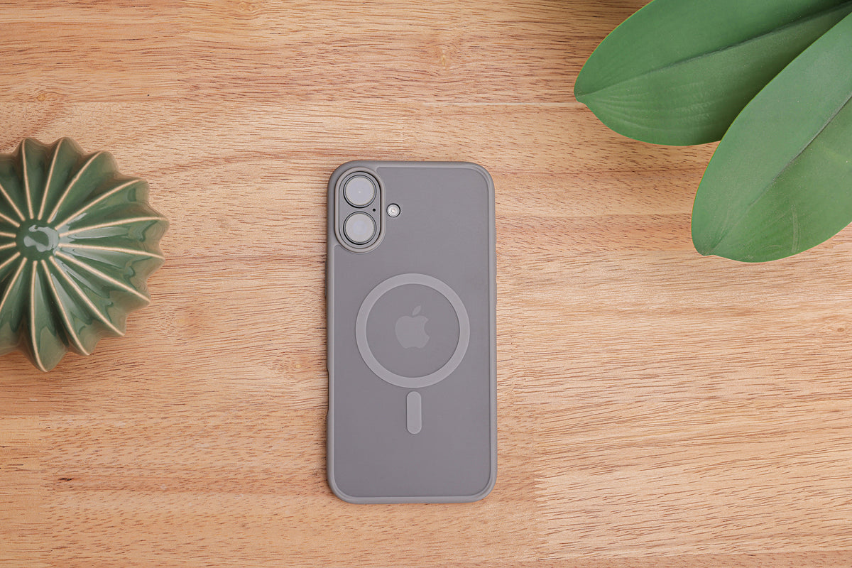 TEKNE Matt MagSafe Case for iPhone 16 Plus | Matte Finish | MagSafe Compatible & Scratch-Resistant - Grey