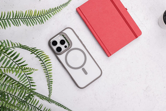 Tekne CRYSTAL Case with Metal Camera Stand for iPhone 16 Pro-Grey