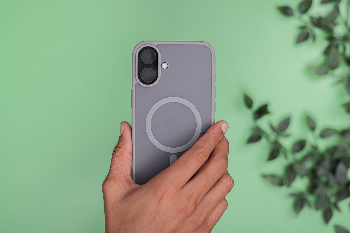 TEKNE Matt MagSafe Case for iPhone 16 Plus | Matte Finish | MagSafe Compatible & Scratch-Resistant - Grey