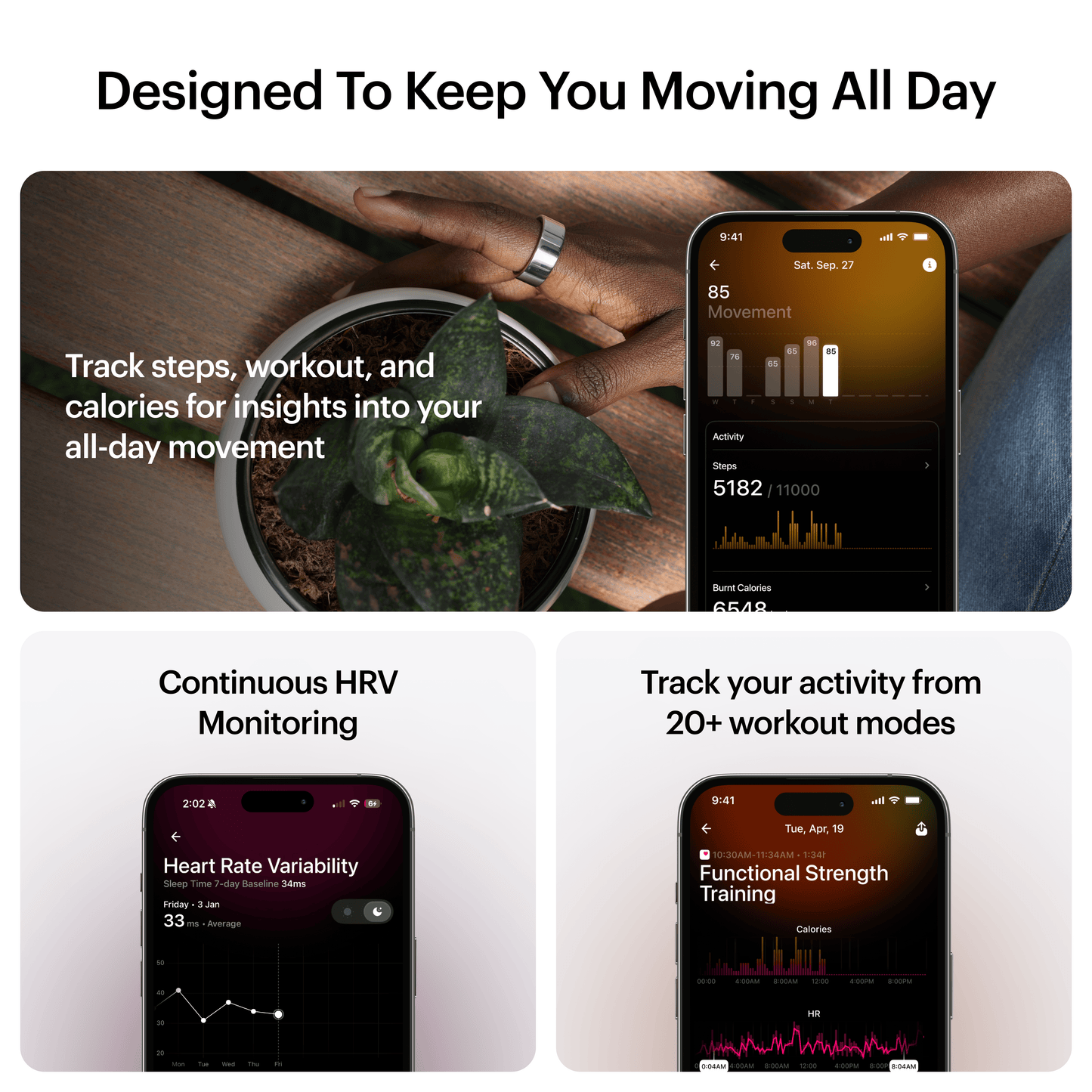 ULTRAHUMAN Ring AIR – Smart Fitness, Sleep & Activity Tracker for Men/Women (Space Silver) 8