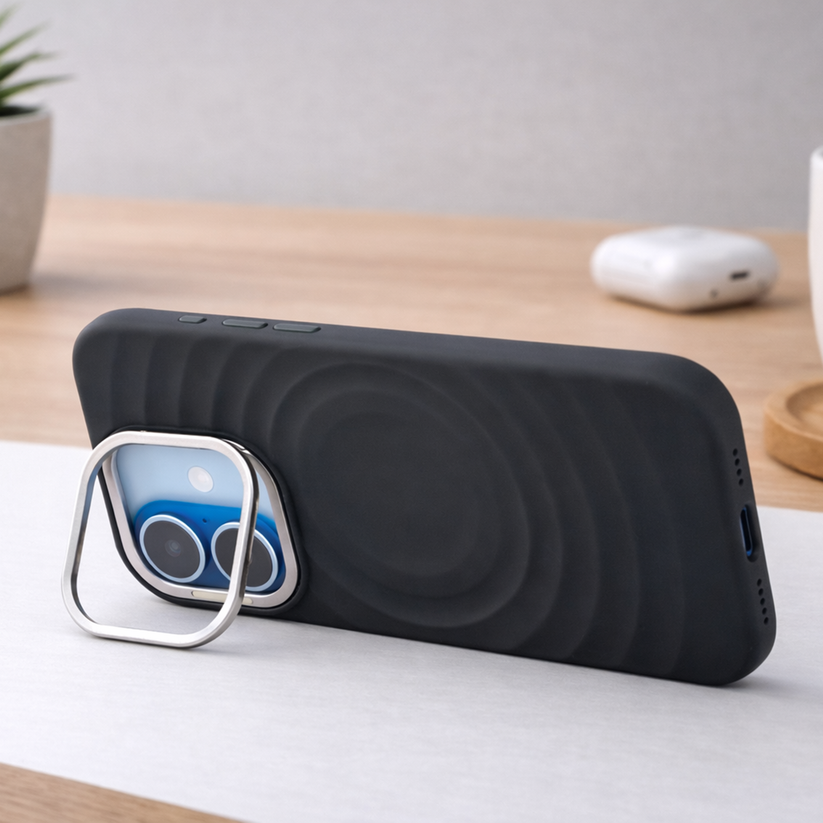 TEKNE WaveStand Silicone Case for iPhone 17- Black Get best offers for TEKNE WaveStand Silicone Case for iPhone 17- Black