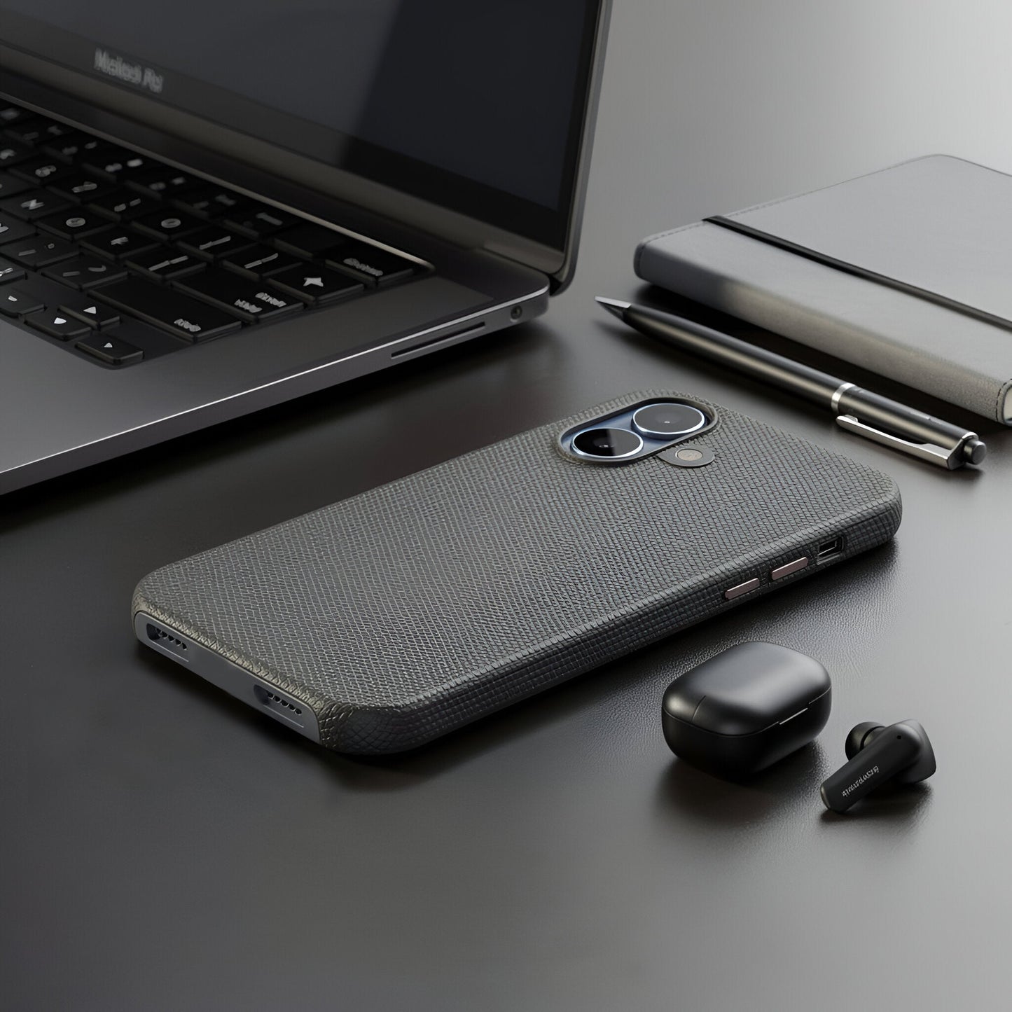 TEKNE Textura Vegan Leather Case  for iPhone 17-Grey
