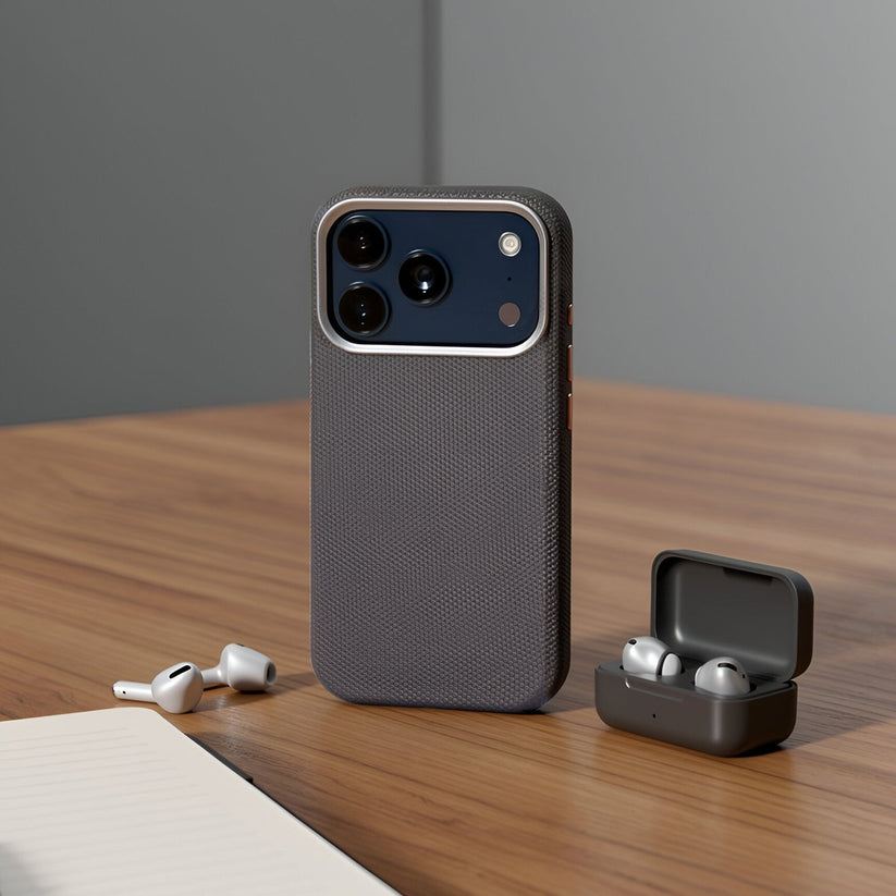 TEKNE Textura Vegan Leather Case for iPhone 17 Pro-Grey Get best offers for TEKNE Textura Vegan Leather Case for iPhone 17 Pro-Grey