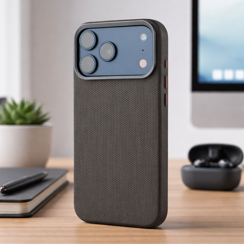 TEKNE Textura Vegan Leather Case for iPhone 17 Pro Max-Grey Get best offers for TEKNE Textura Vegan Leather Case for iPhone 17 Pro Max-Grey